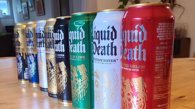 cans of liquid death flavors