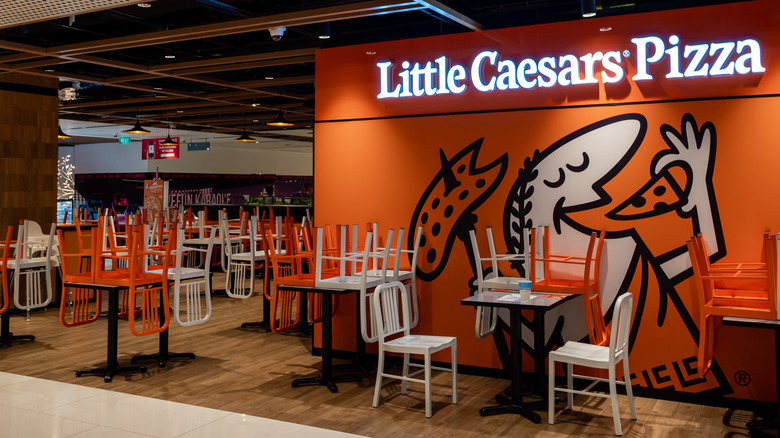 Inside a Little Caesars restaurant