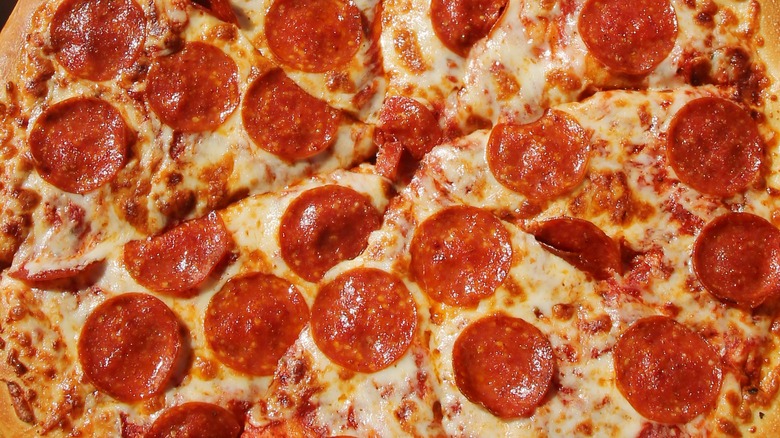 sliced pepperoni pizza