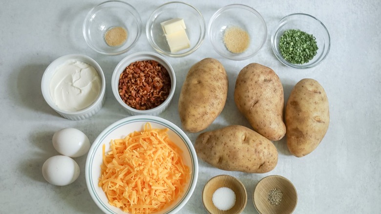 Ingredients for loaded mashed potato cups