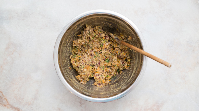 veggie burger mixture in bowl