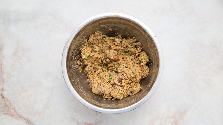 veggie burger mixture in bowl