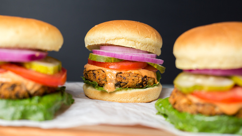 veggie burgers served on board