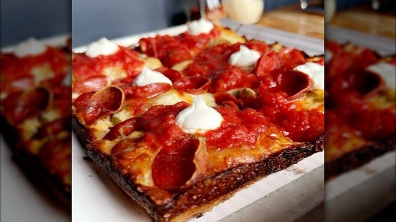 Slices of Michigan & Trumbull pizza