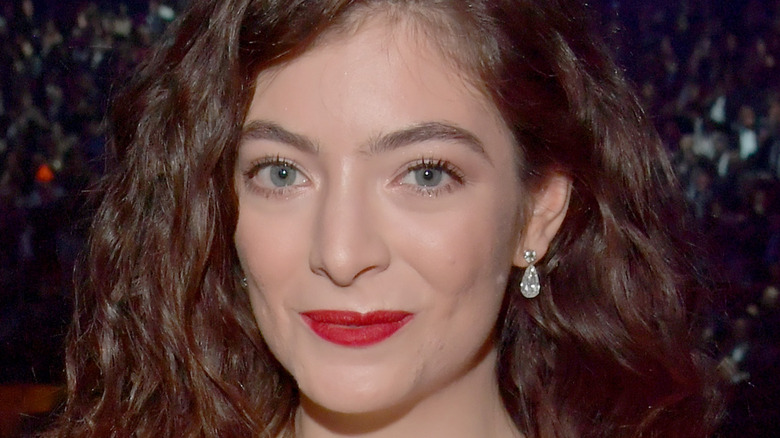 Lorde in red dress