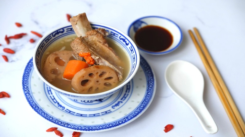 lotus root pork rib soup