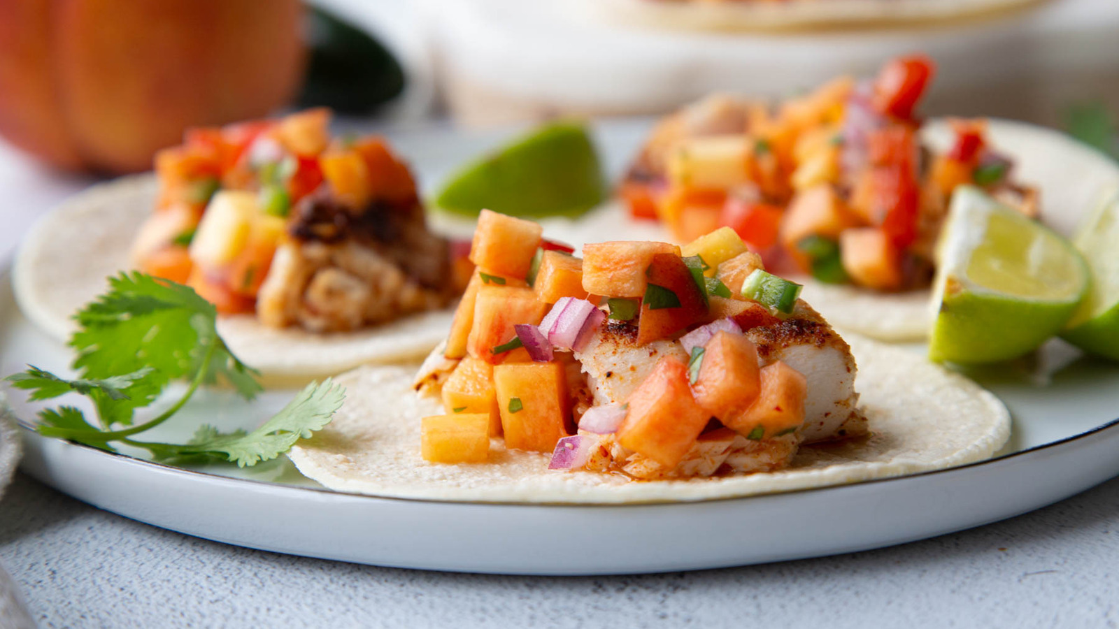 Mahi Mahi Tacos With Peach Salsa Recipe