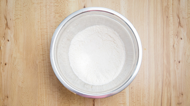 flour mixture in metal bowl