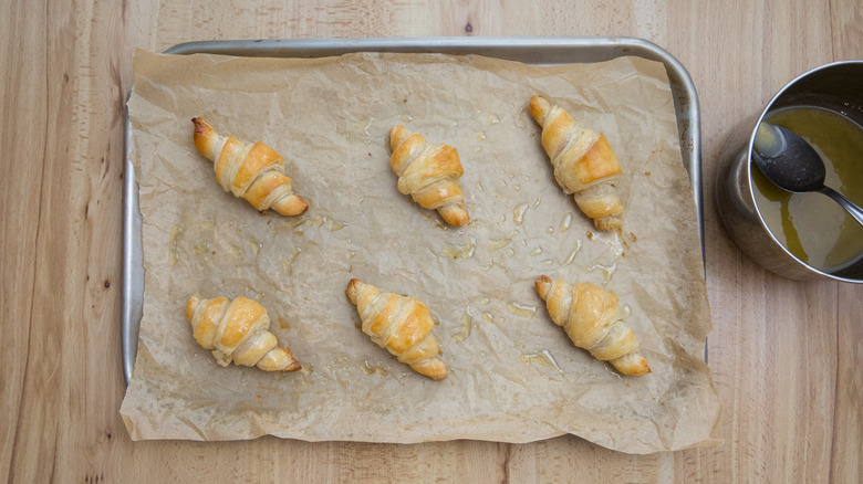 baked croissants on baking dish