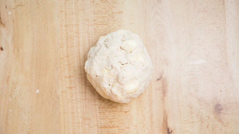 rough dough ball on table