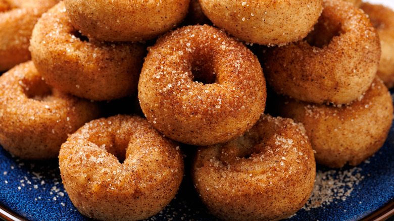 Homemade donuts on plate