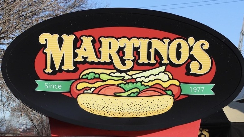 close up of the Martino's business sign