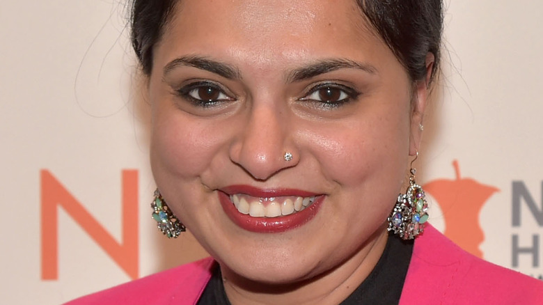 Maneet Chauhan smiles in pink blazer