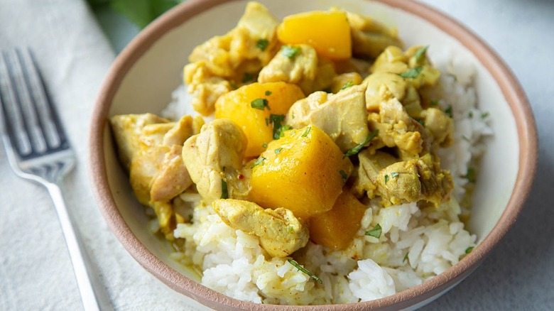 mango chicken curry with rice