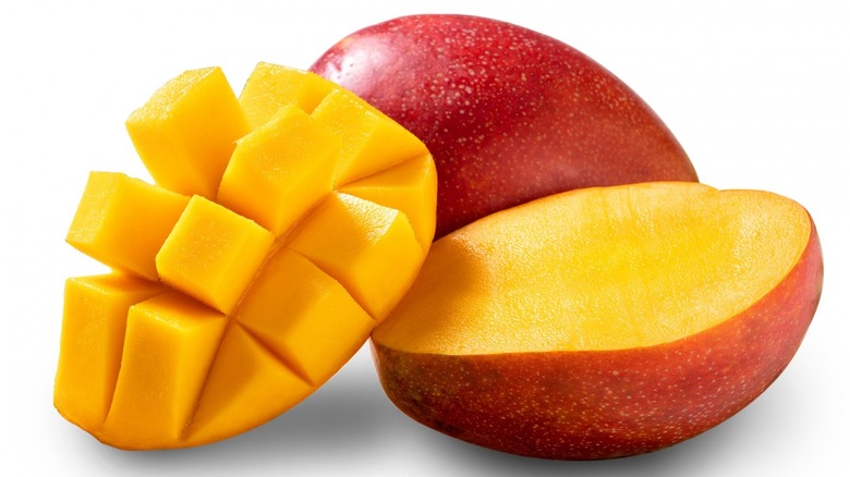 Mangoes cut in halves