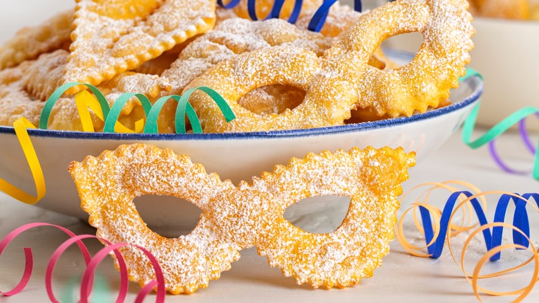 Carnival mask shaped cookies