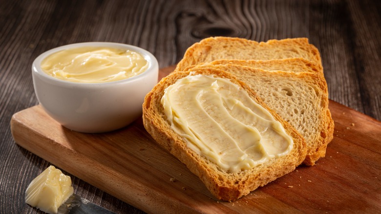 margarine spread on toast