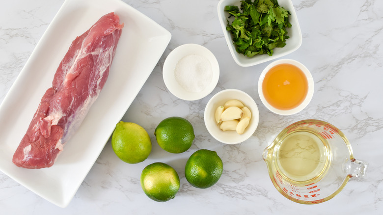   ingredientes para el lomo de cerdo a la parrilla