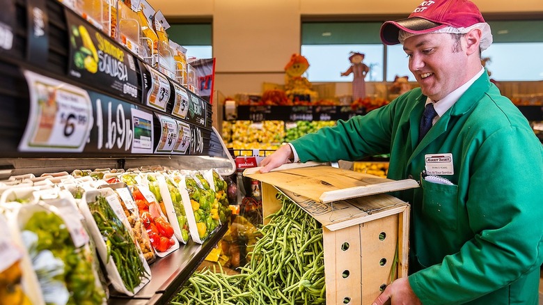 Market Basket employee sorting vegetables