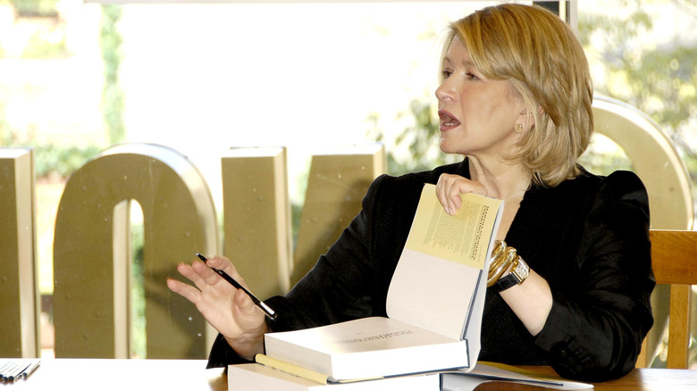 Martha Stewart signing cookbooks