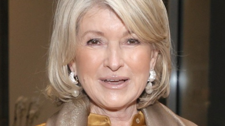 Closeup of Martha Stewart with earrings