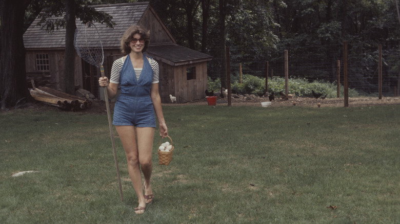 Martha Stewart in 1976 on her farm in Westport, Connecticut