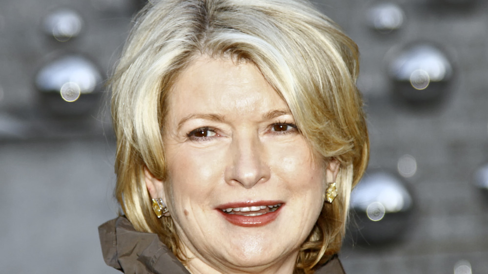 Martha Stewart in red lipstick