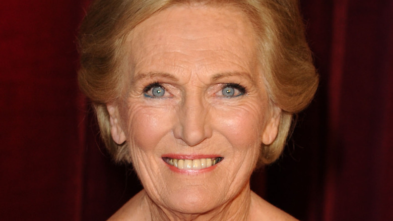 Mary Berry in a formal blue gown