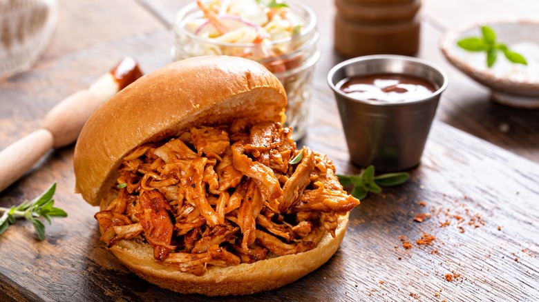 Barbecue pulled pork sandwich
