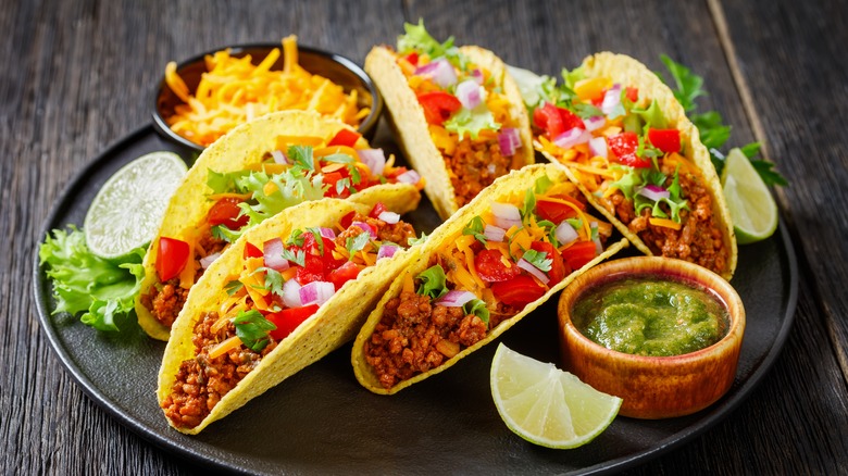 hard shell ground beef tacos