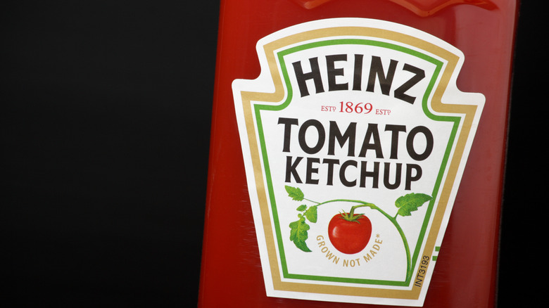 A bottle of Heinz ketchup