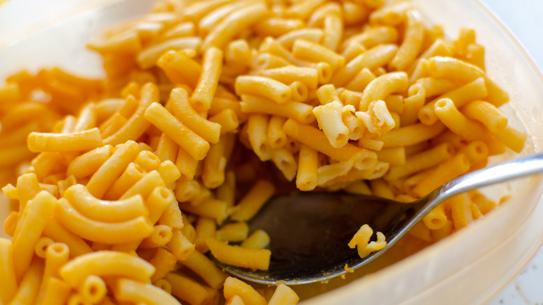 spoonful of prepared boxed macaroni and cheese