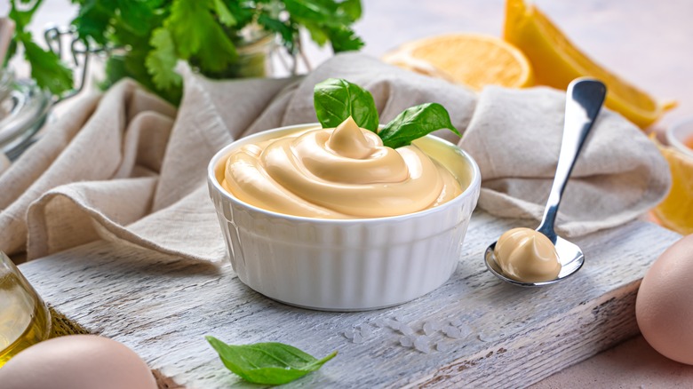 Ramekin of mayonnaise