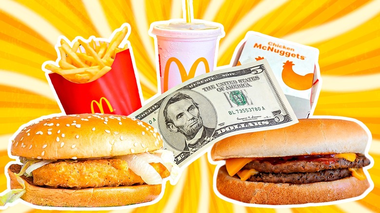 McDonald's items with $5 bill