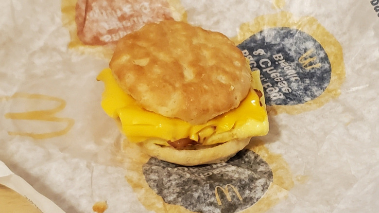 a McDonald's Bacon, Egg, and Cheese Biscuit