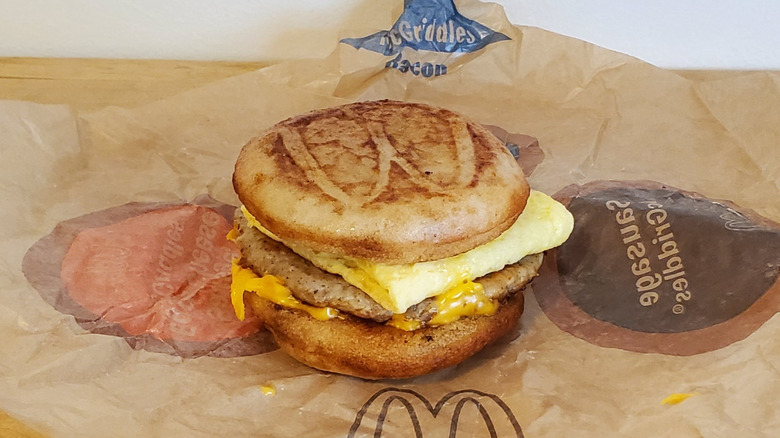 a McDonald's Sausage, Egg and Cheese McGriddles