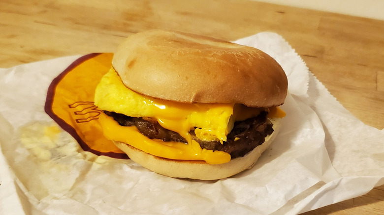 a McDonald's Steak, Egg and Cheese Bagel