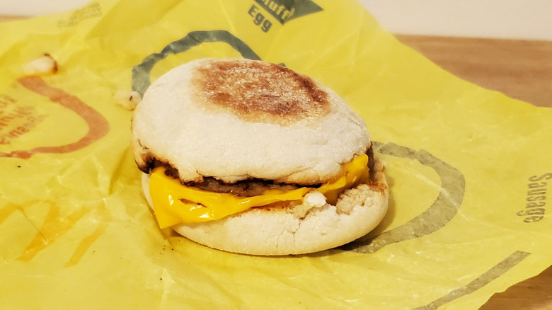 a McDonald's Sausage McMuffin