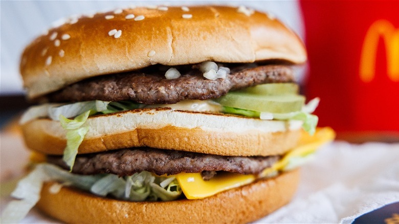 A close-up of a McDonald's Big Mac