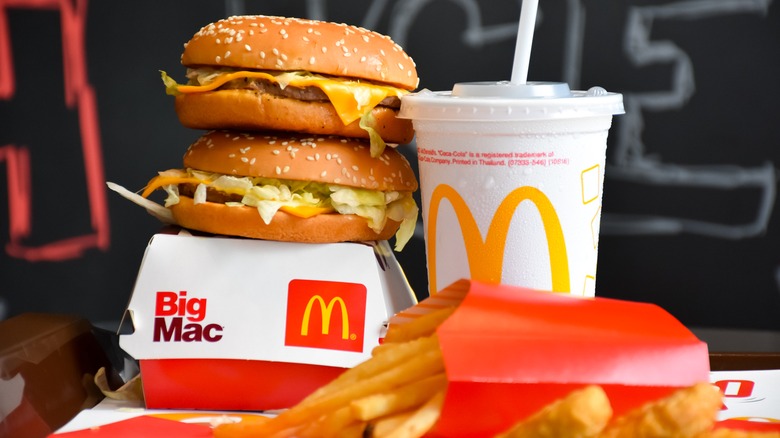 McDonald's burger, fries, and drink