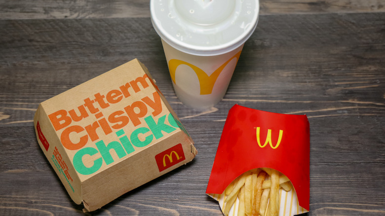 Crispy chicken McDonalds meal