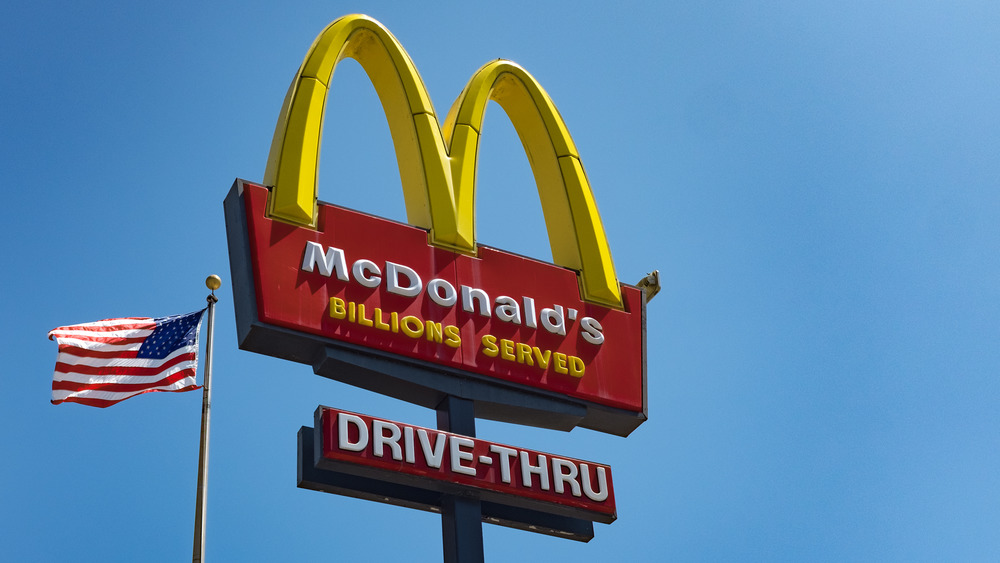 McDonald's drive-thru American Flag