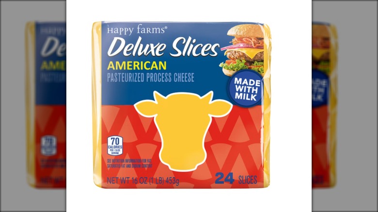 Package of individually-wrapped sliced American cheese