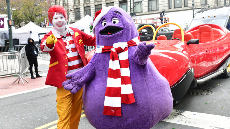 Grimace with Ronald McDonald 