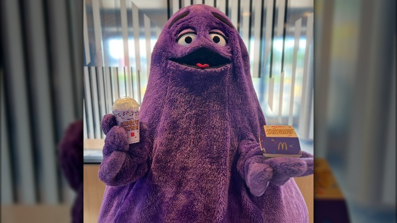 Grimace and his birthday meal