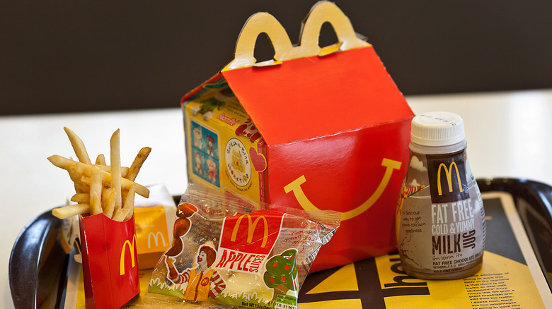 McDonald's Happy Meal laid out on tray