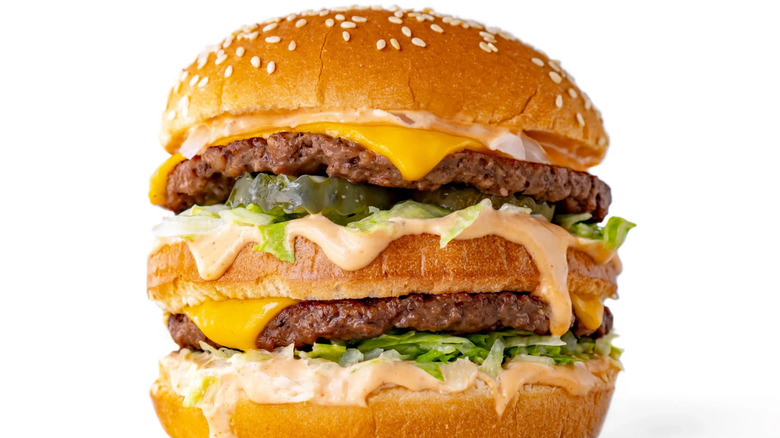 Closeup of a Big Mac burger with special sauce