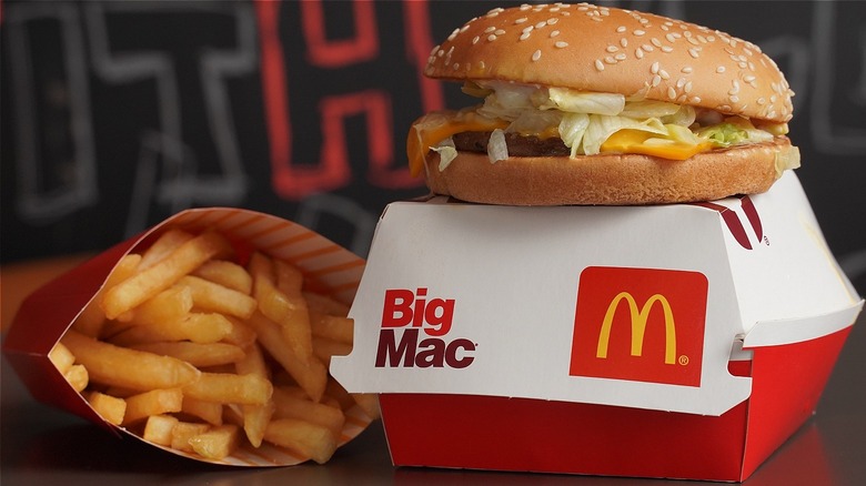 A McDonald's meal of a Big Mac and fries 