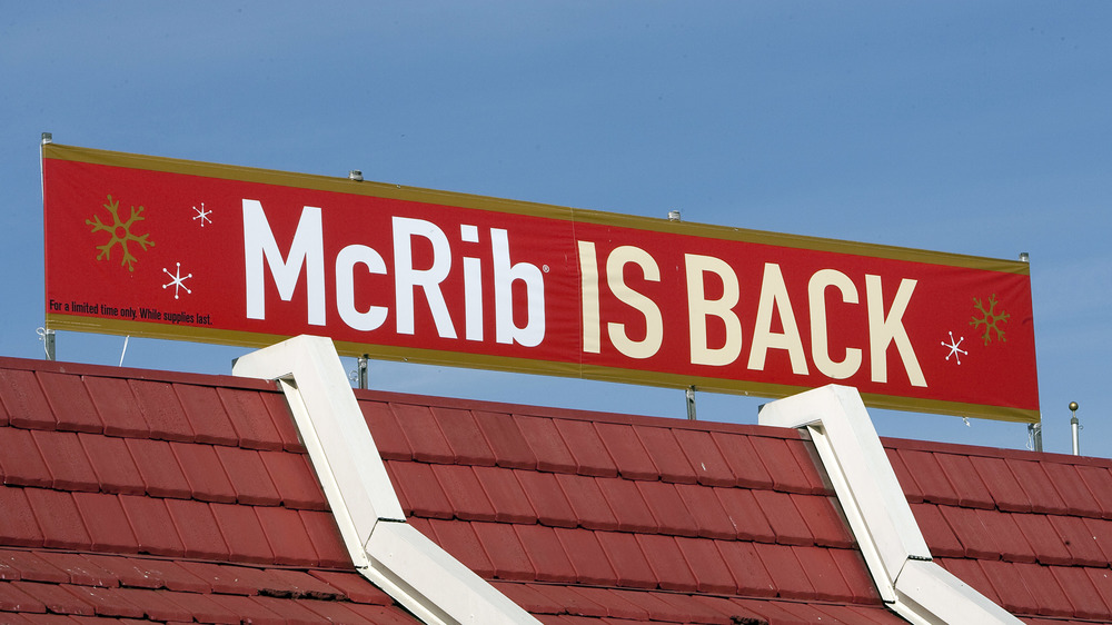 McRib is back restaurant sign