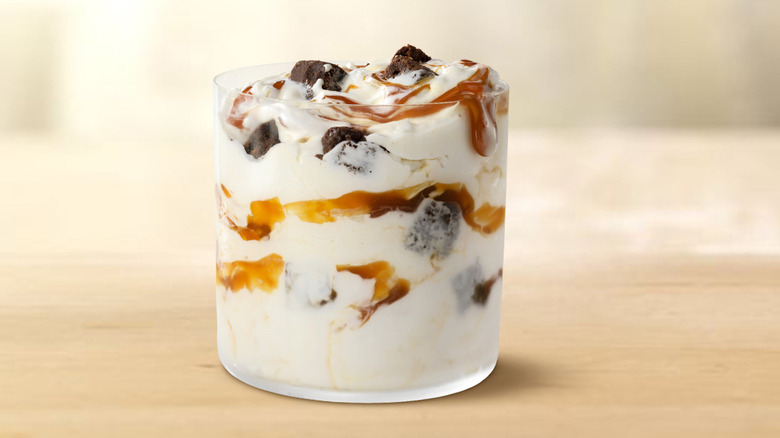 Closeup of McDonald's Caramel Brownie McFlurry